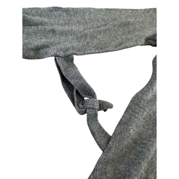 Petite Gray Tie Sleeve Knit Sweater Women's Size S Casual Pullover - Picture 4 of 5
